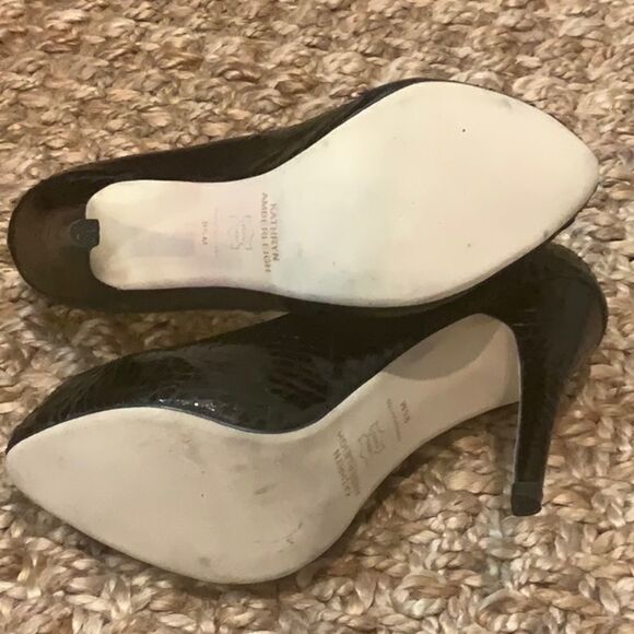 Kathryn Amberleigh Black Snake Platform Leather Heels 9.5 - Picture 6 of 8